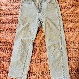 J. Crew Women’s Blue Striped Straight Jeans